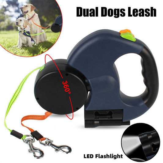 360 Swivel Double Leash With Light