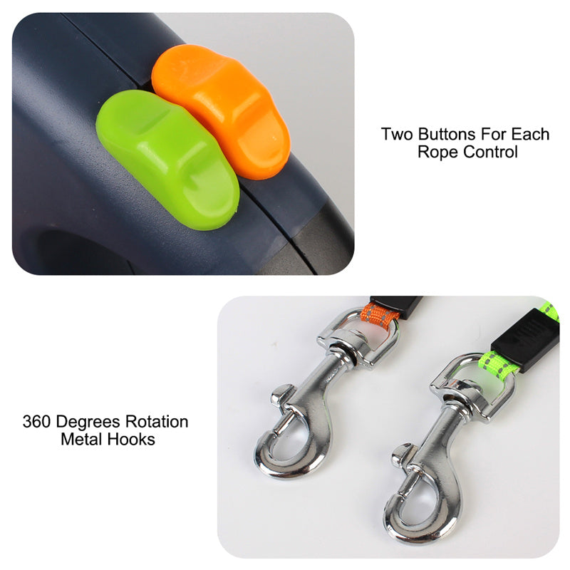 360 Swivel Double Leash With Light