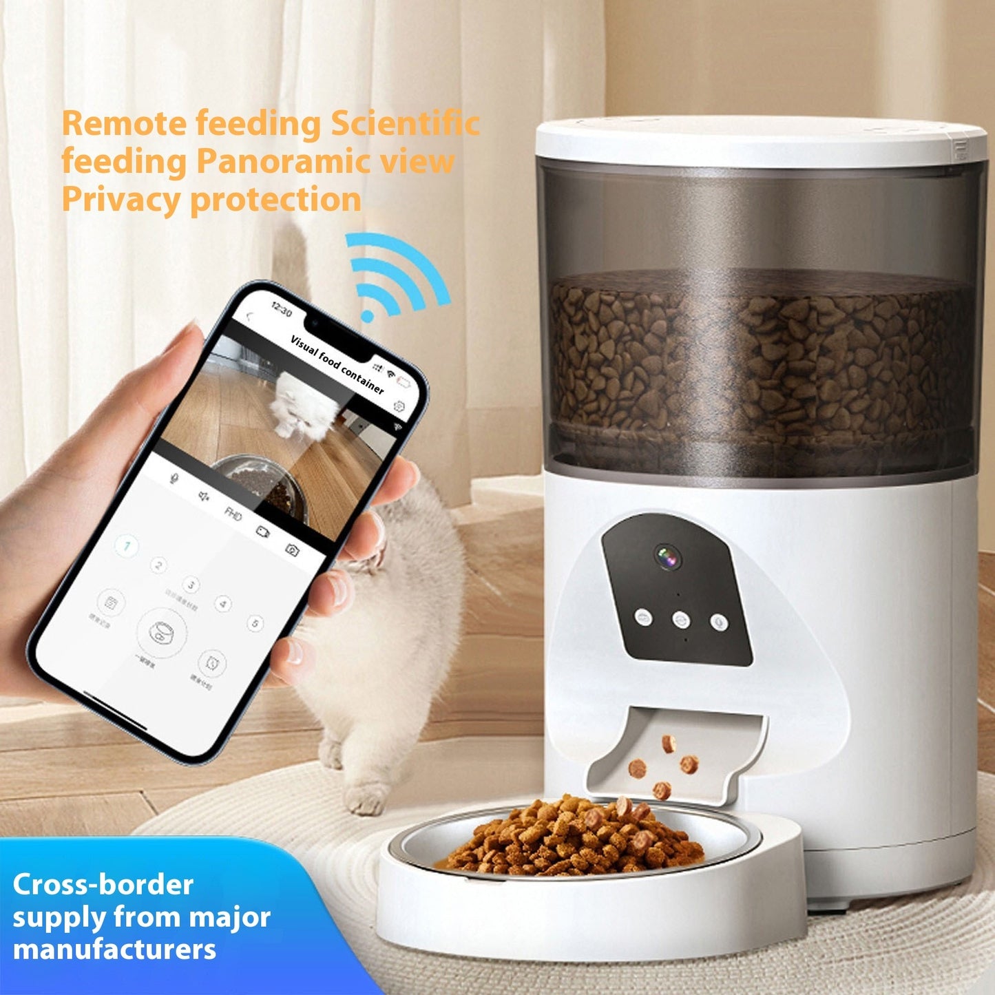 Smart Visual Pet Feeder Remote HD Wide Angle